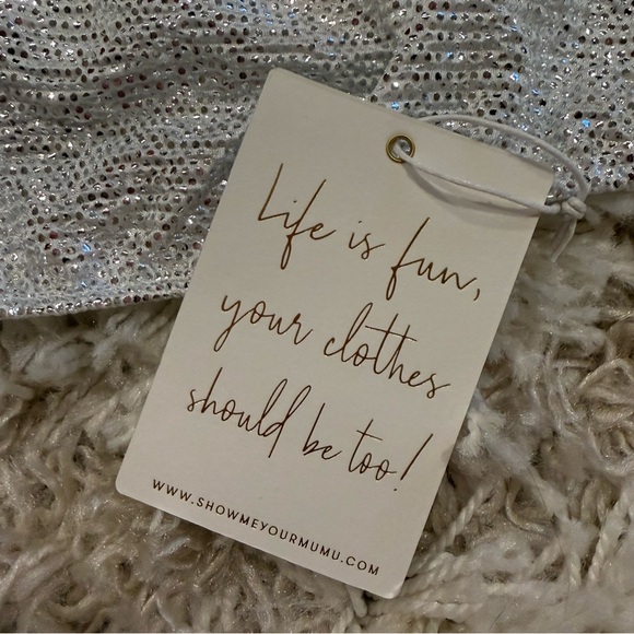 Show Me Your MuMu Silver Bandeau Micro Tube Top Size- M NWT - Picture 3 of 4